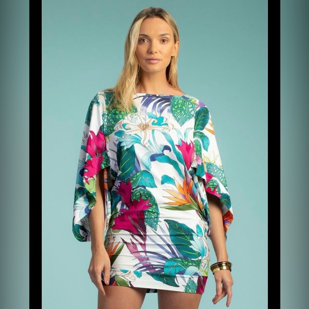 Trina Turk Amazonia Tropical Tunic Swim Cover Floral